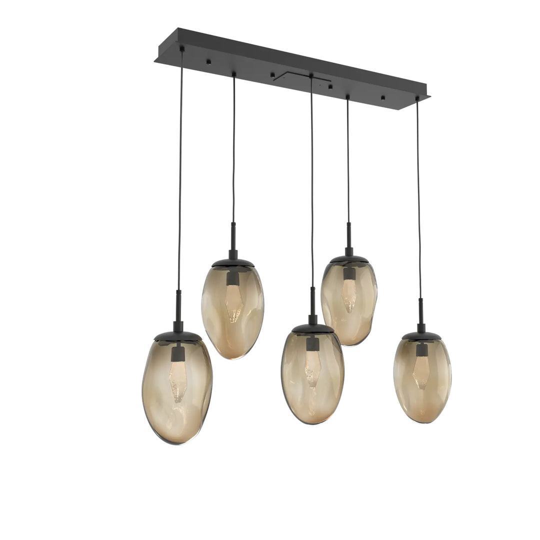 Meteo Linear Pendant Chandelier by Hammerton Studio – 5 Lights LED in Matte Black