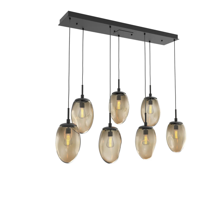 Meteo Linear Pendant Chandelier by Hammerton Studio – 7 Lights E26 in Matte Black