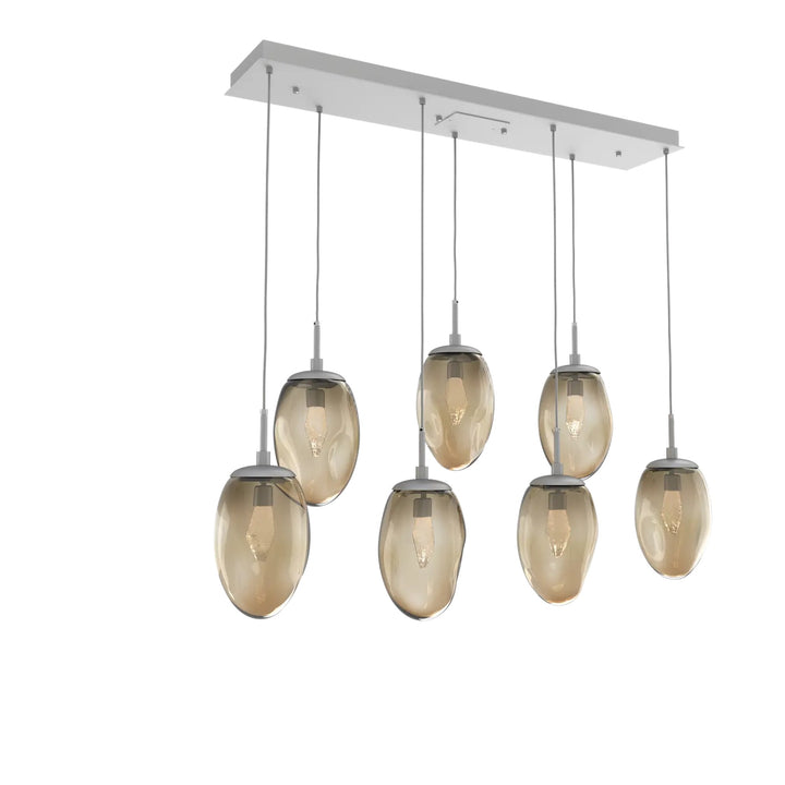 Meteo Linear Pendant Chandelier by Hammerton Studio – 7 Lights LED in Classic Silver