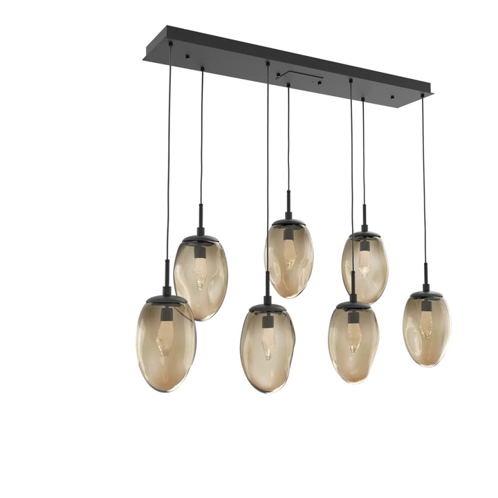 Meteo Linear Pendant Chandelier by Hammerton Studio – 7 Lights LED in Matte Black