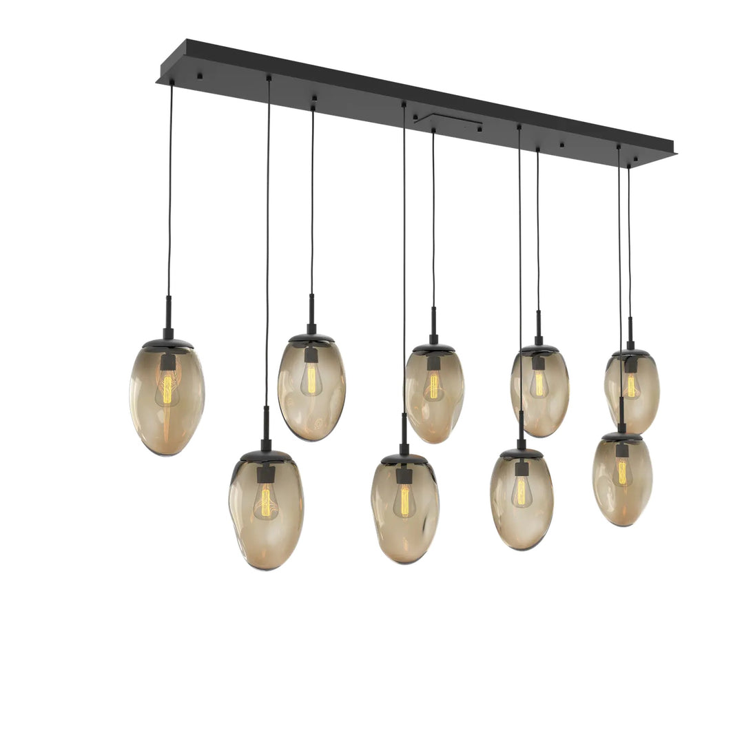 Meteo Linear Pendant Chandelier by Hammerton Studio – 9 Lights E26 in Matte Black