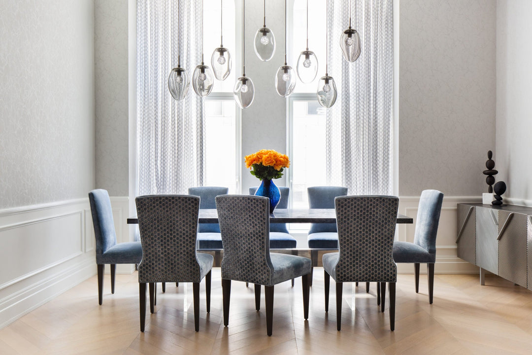 Meteo Linear Pendant Chandelier by Hammerton Studio in a styled interior
