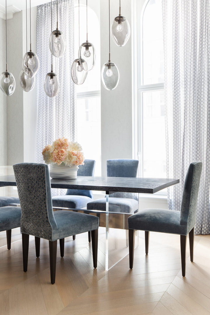 Meteo Linear Pendant Chandelier by Hammerton Studio in a styled interior