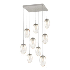 Meteo Square Pendant Chandelier by Hammerton Studio – 9 Lights LED in Beige Silver