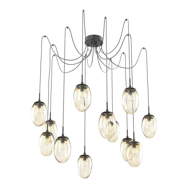 Meteo Swag Chandelier by Hammerton Studio – 12 Lights E26 in Matte Black on adjustable cord