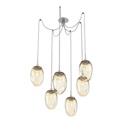 Meteo Swag Chandelier by Hammerton Studio – 6 Lights LED in Beige Silver on adjustable cord