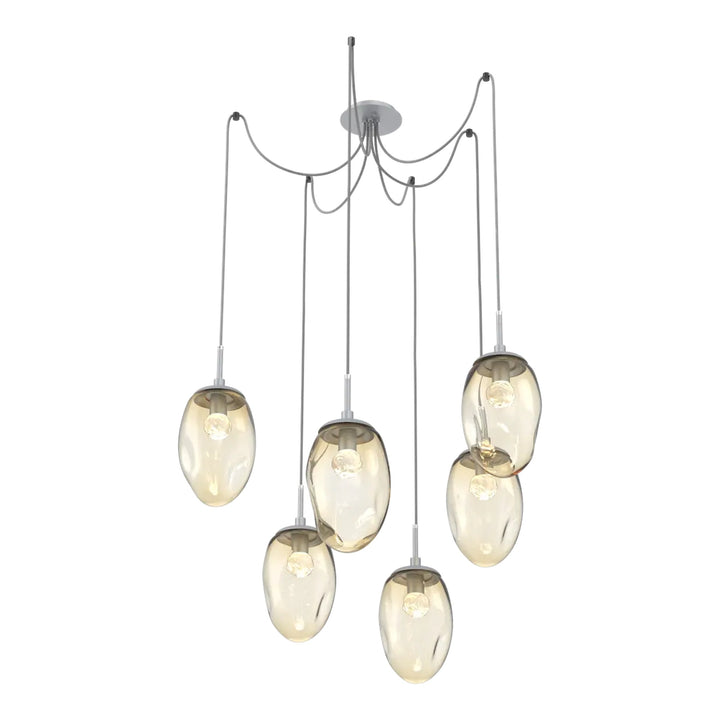 Meteo Swag Chandelier by Hammerton Studio – 6 Lights LED in Classic Silver on adjustable cord