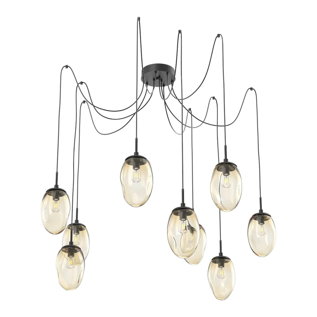 Meteo Swag Chandelier by Hammerton Studio – 9 Lights E26 in Matte Black on adjustable cord