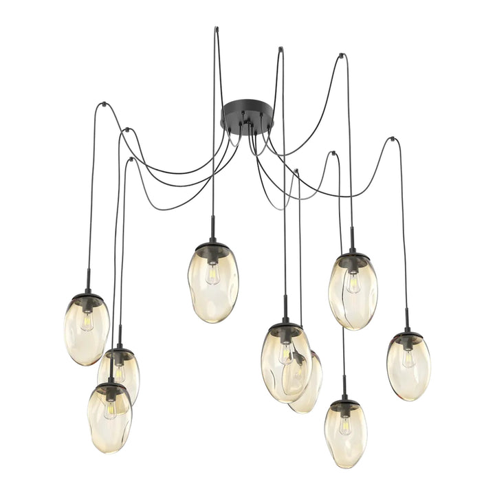 Meteo Swag Chandelier by Hammerton Studio – 9 Lights E26 in Matte Black on adjustable cord