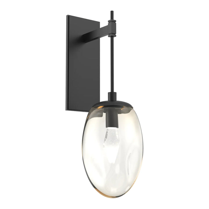 Meteo Tempo Sconce by Hammerton Studio – LED in Matte Black with Amber glass