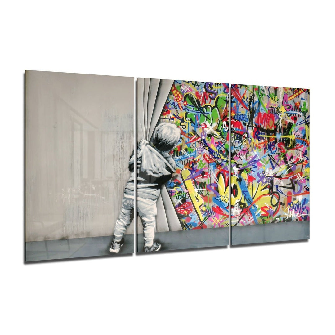 Behind The Curtain Mega Glass Wall Art Insigne