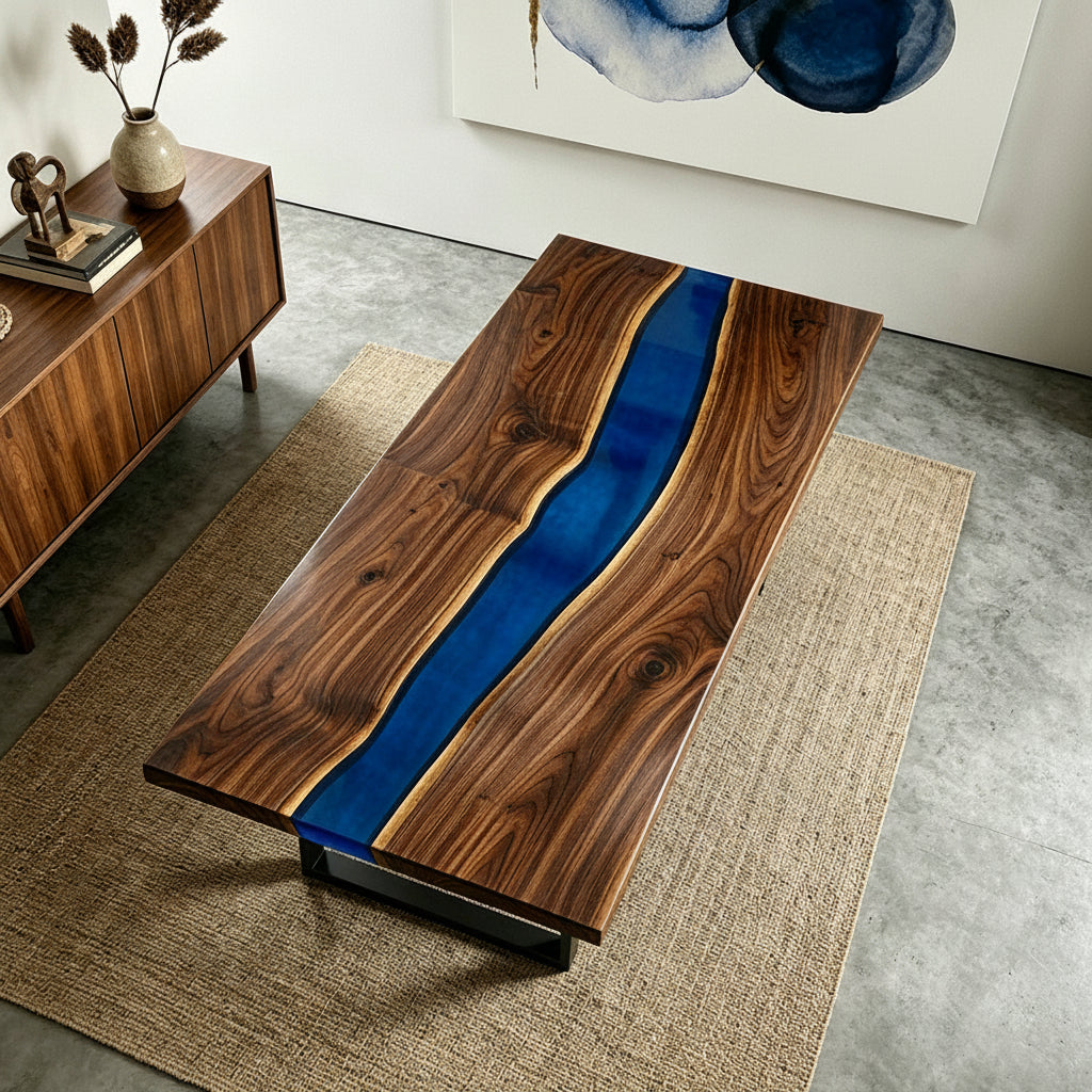 Modern Blue River Dining Table by Thomas Dawn