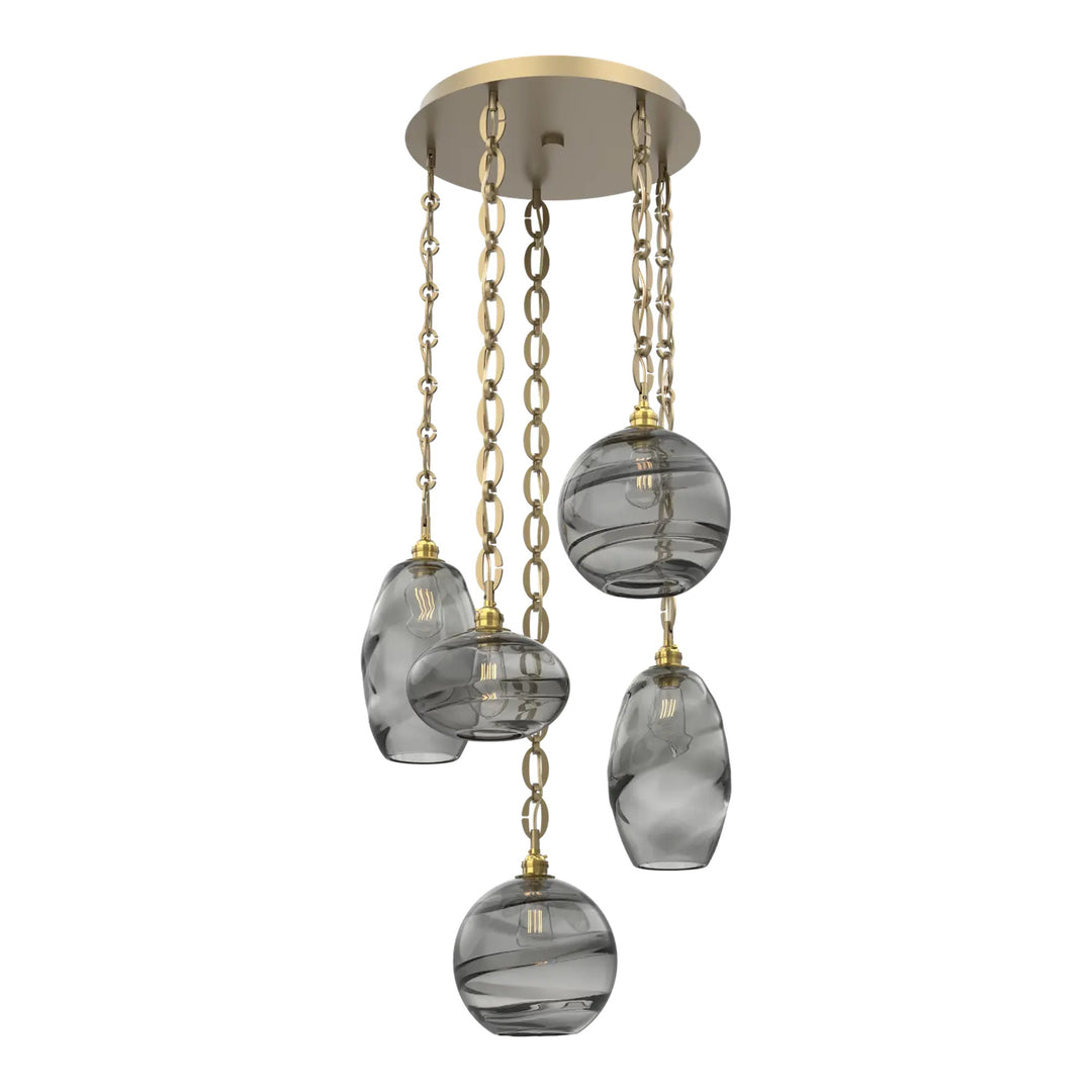 Misto Round Pendant Chandelier by Hammerton Studio on Oval Chain