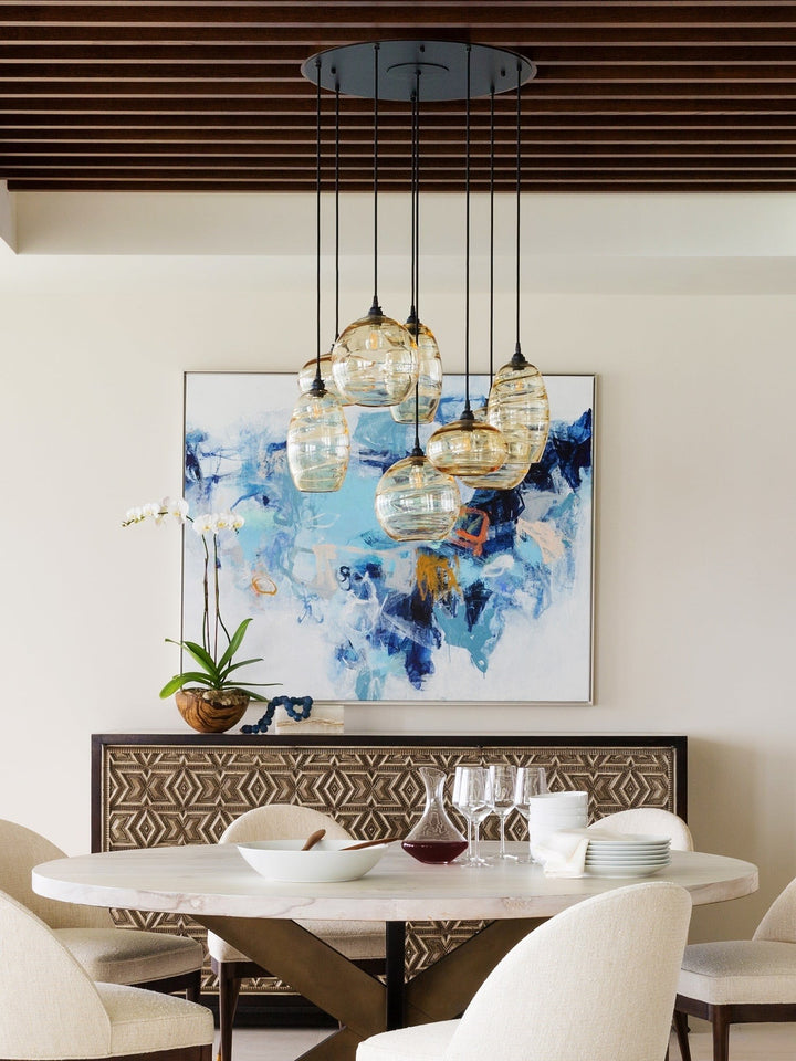 Misto Round Pendant Chandelier by Hammerton Studio in a styled interior