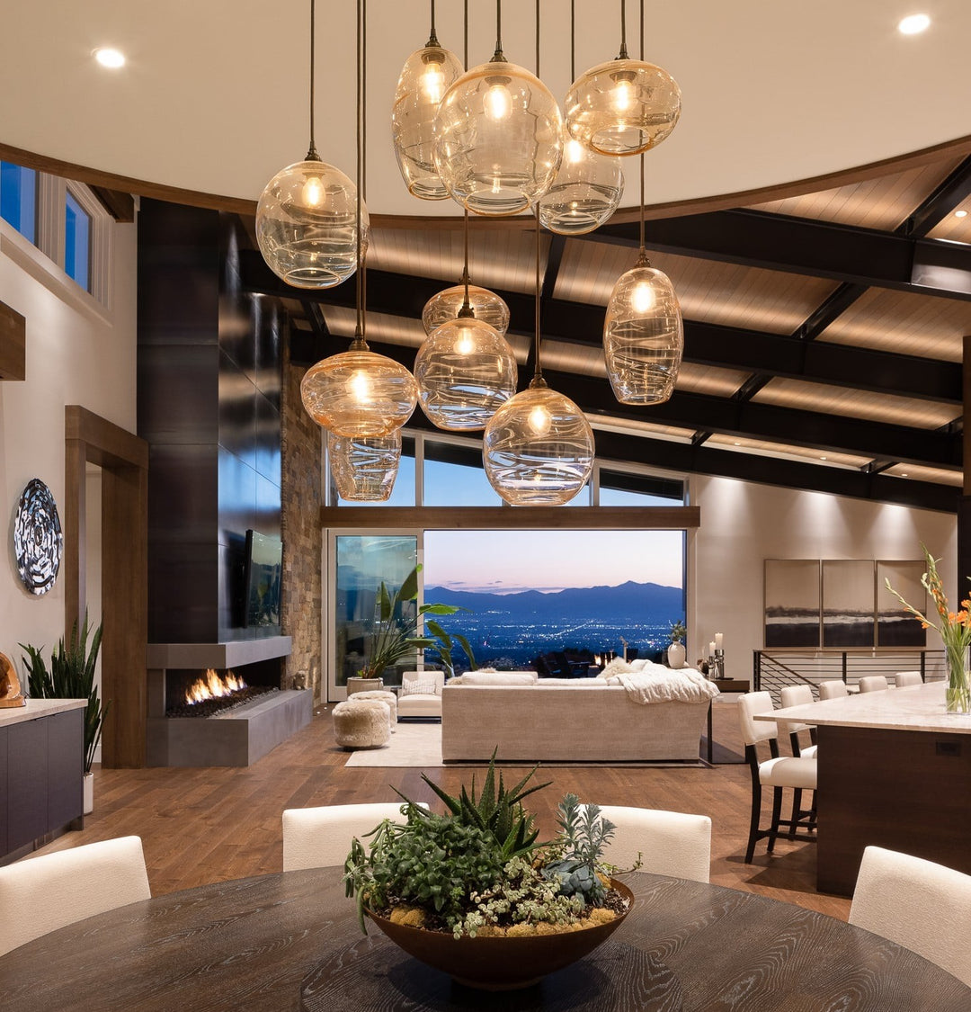 Misto Round Pendant Chandelier by Hammerton Studio in a styled interior