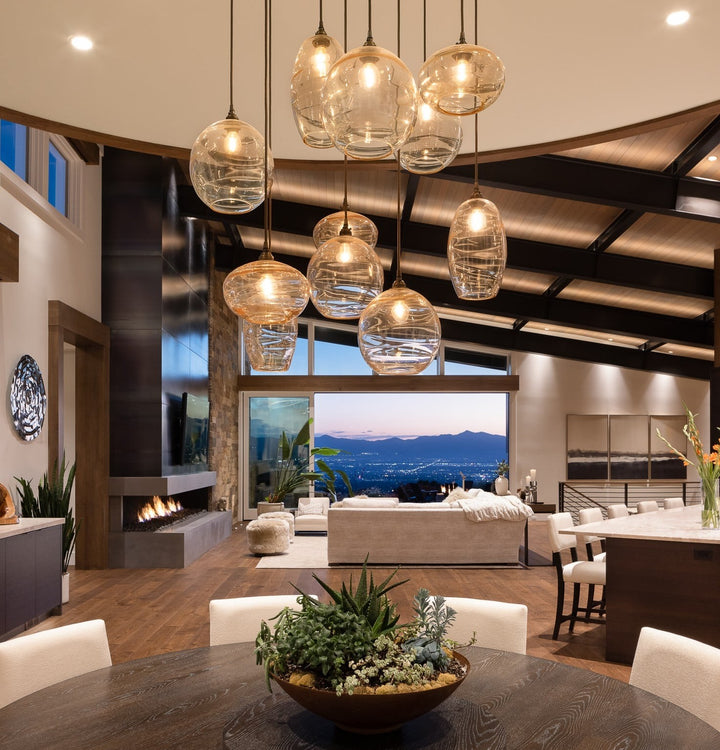 Misto Round Pendant Chandelier by Hammerton Studio in a styled interior