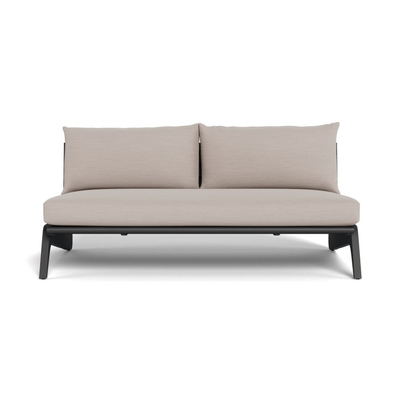 MLB Aluminum 2 Seat Armless Sofa by Harbour in Aluminum Asteroid