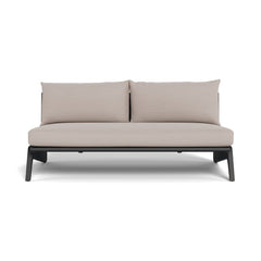 MLB Aluminum 2 Seat Armless Sofa by Harbour in Aluminum Asteroid