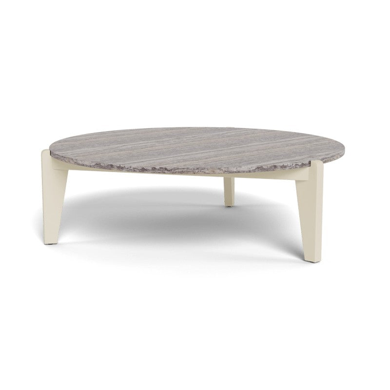 MLB Aluminum Round Coffee Table by Harbour in Aluminum Bone