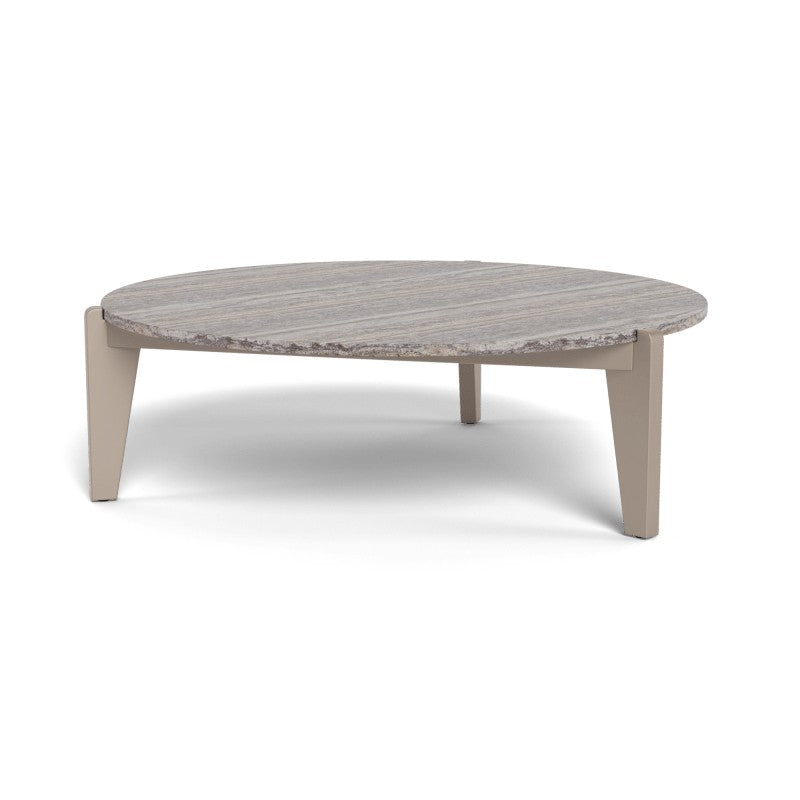 MLB Aluminum Round Coffee Table by Harbour in Aluminum Taupe