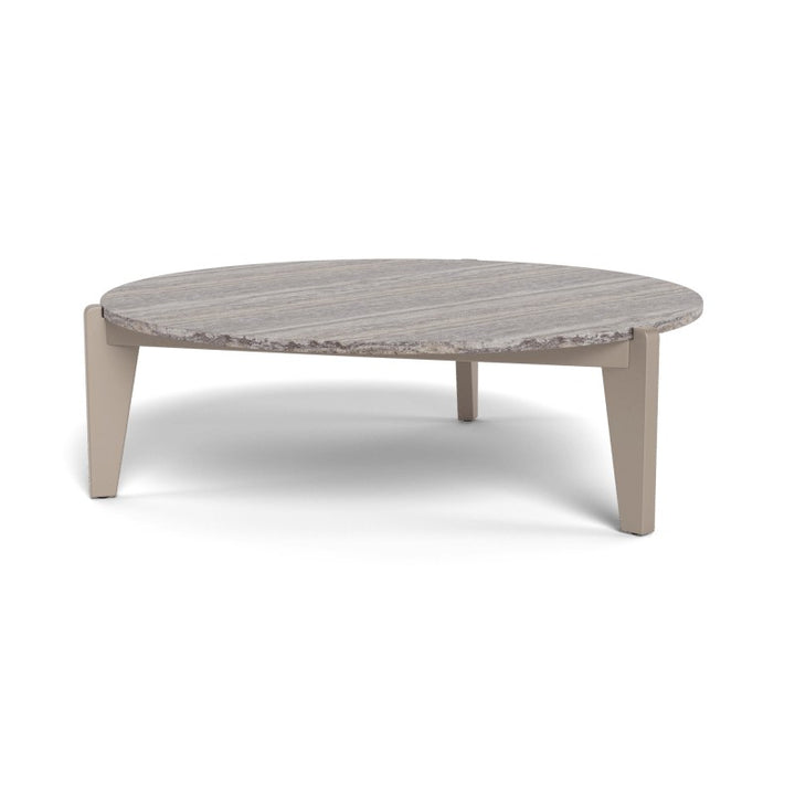 MLB Aluminum Round Coffee Table by Harbour in Aluminum Taupe