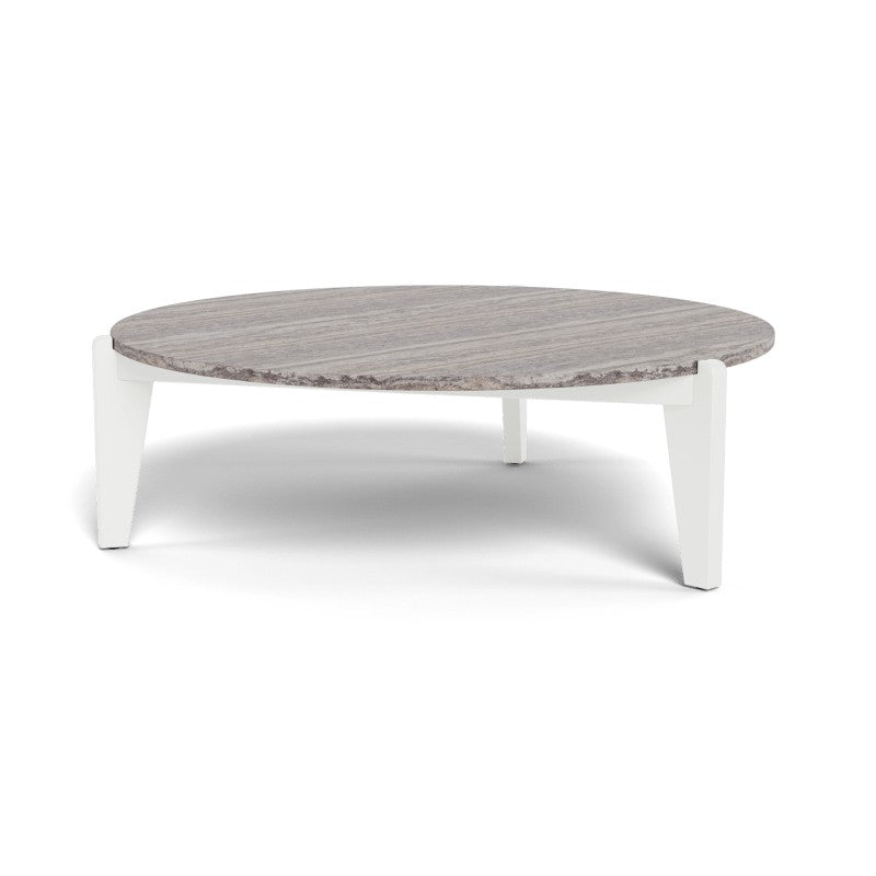 MLB Aluminum Round Coffee Table by Harbour in Aluminum White