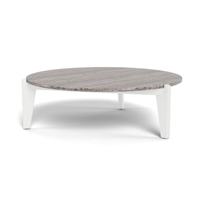 MLB Aluminum Round Coffee Table by Harbour in Aluminum White