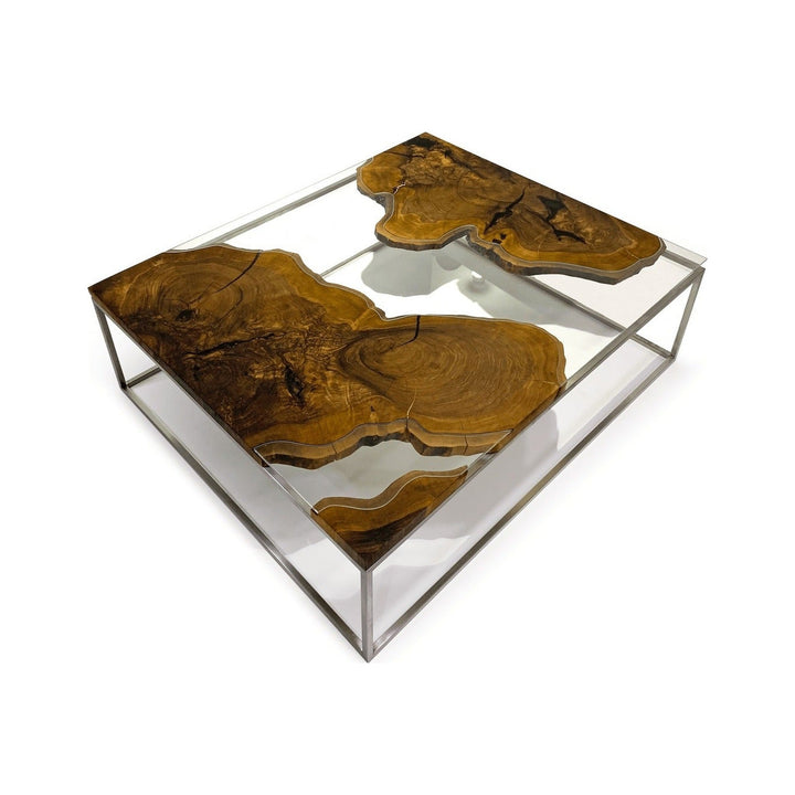 Mnestra Walnut Wood Rectangular Coffee Table Arditi Collection