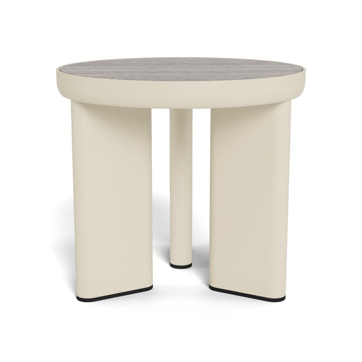 Moab Round Side Table by Harbour in Aluminum Bone