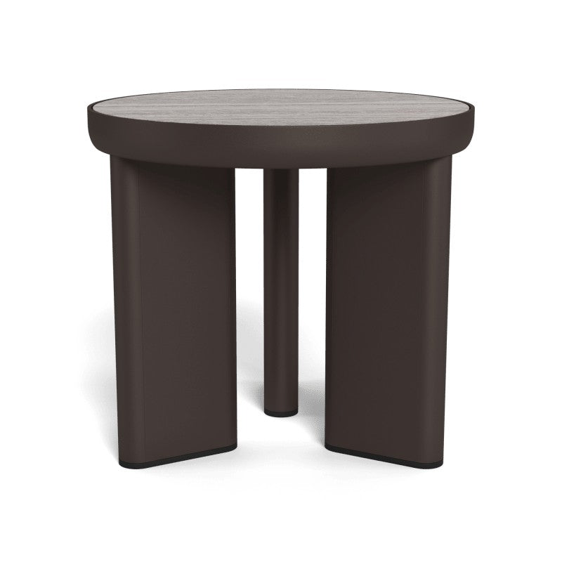 Moab Round Side Table by Harbour in Aluminum Bronze