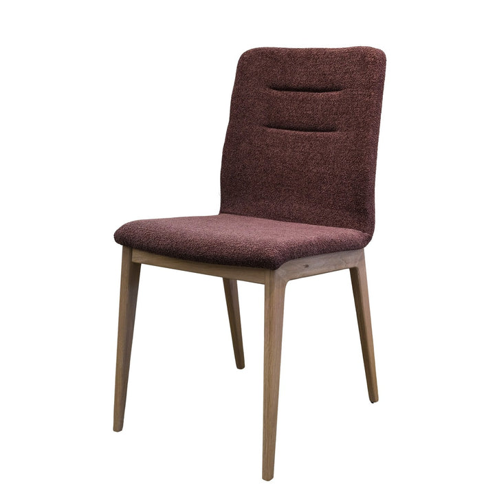 Mobi Dining Chair — studio angle, raisin fabric