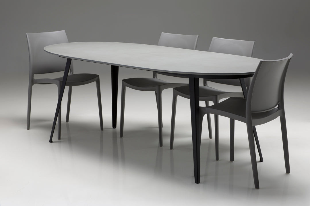Mobital Tulum outdoor dining table in grey, detail view