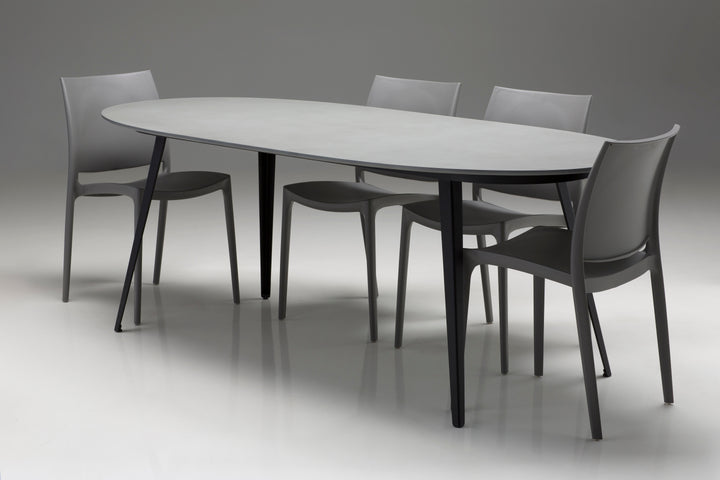 Mobital Tulum outdoor dining table in grey, detail view
