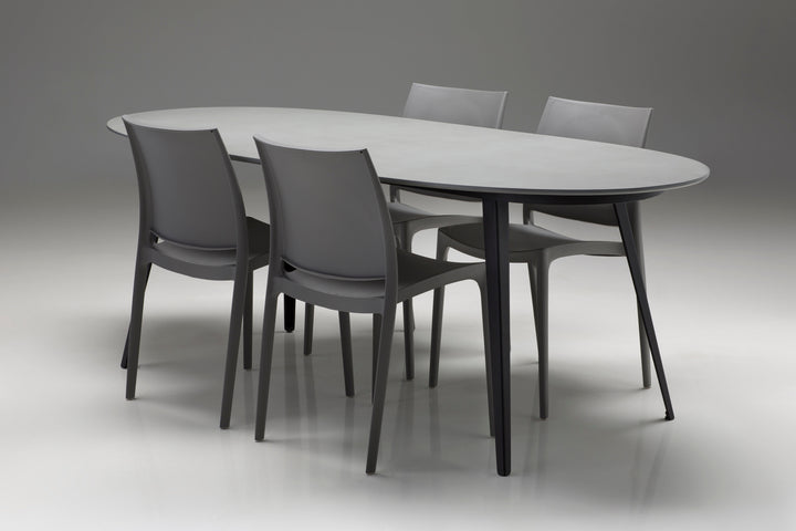 Mobital Tulum outdoor dining table in grey, alternate lifestyle view