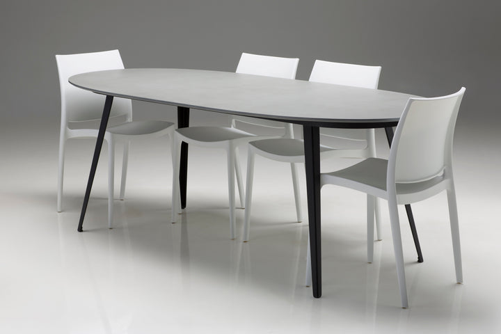 Mobital Tulum outdoor dining table in grey, alternate angle