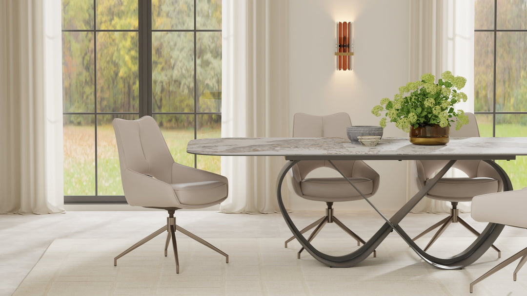 Mobital Wave 103-inch dining table in Magellano ceramic, alternate view