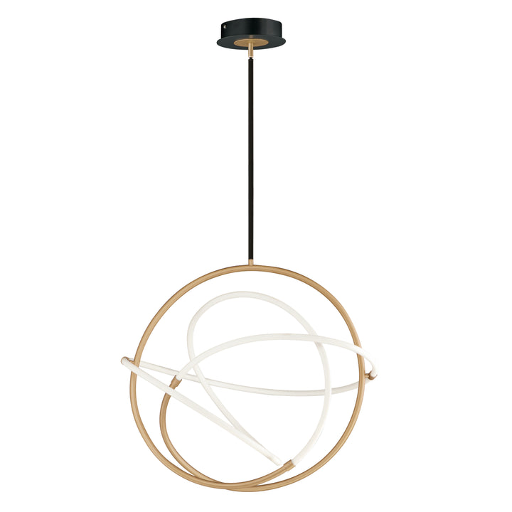 Mobius 31.5" LED Pendant by ET2 Lighting in Black / Gold, front view