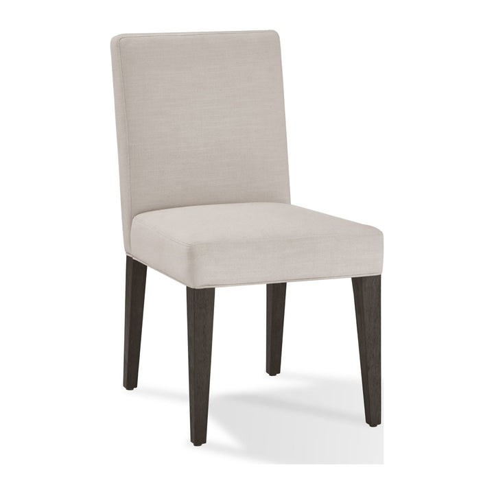 Modesto Upholstered Side Chair by Modus in Abalone Linen and French Roast — product view on a white background