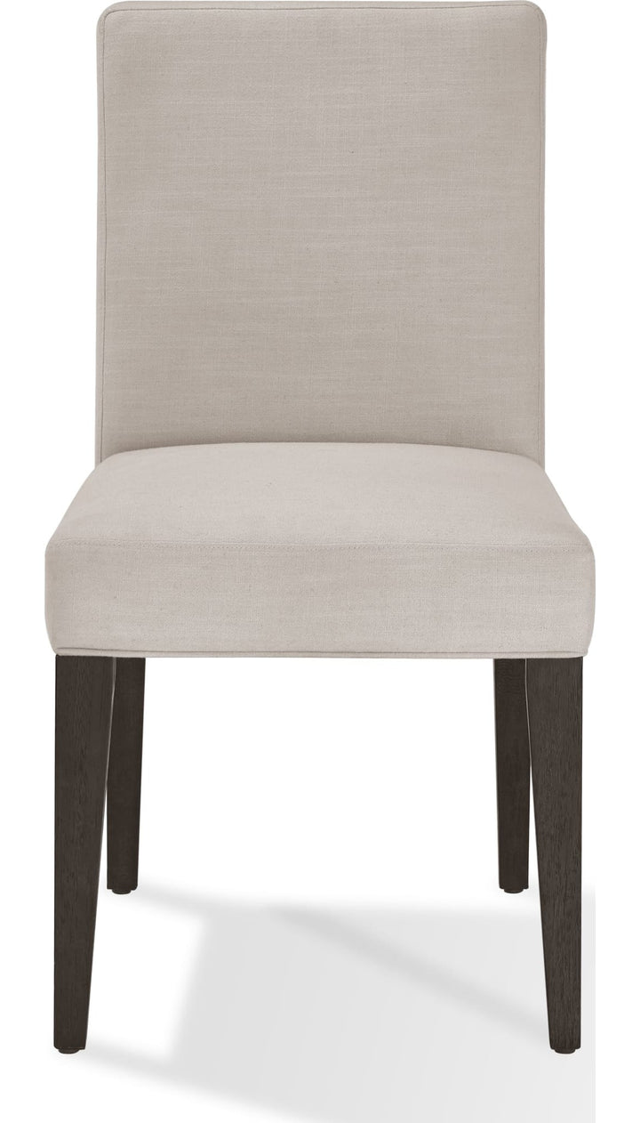 Modesto Upholstered Side Chair in Abalone Linen and French Roast — product view on a white background