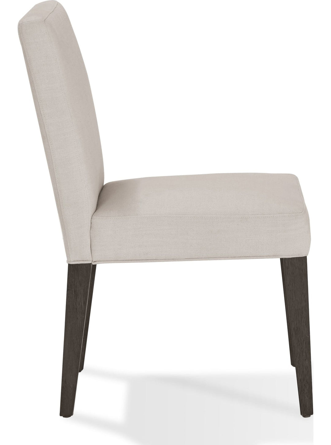 Modesto Upholstered Side Chair in Abalone Linen and French Roast — product view on a white background