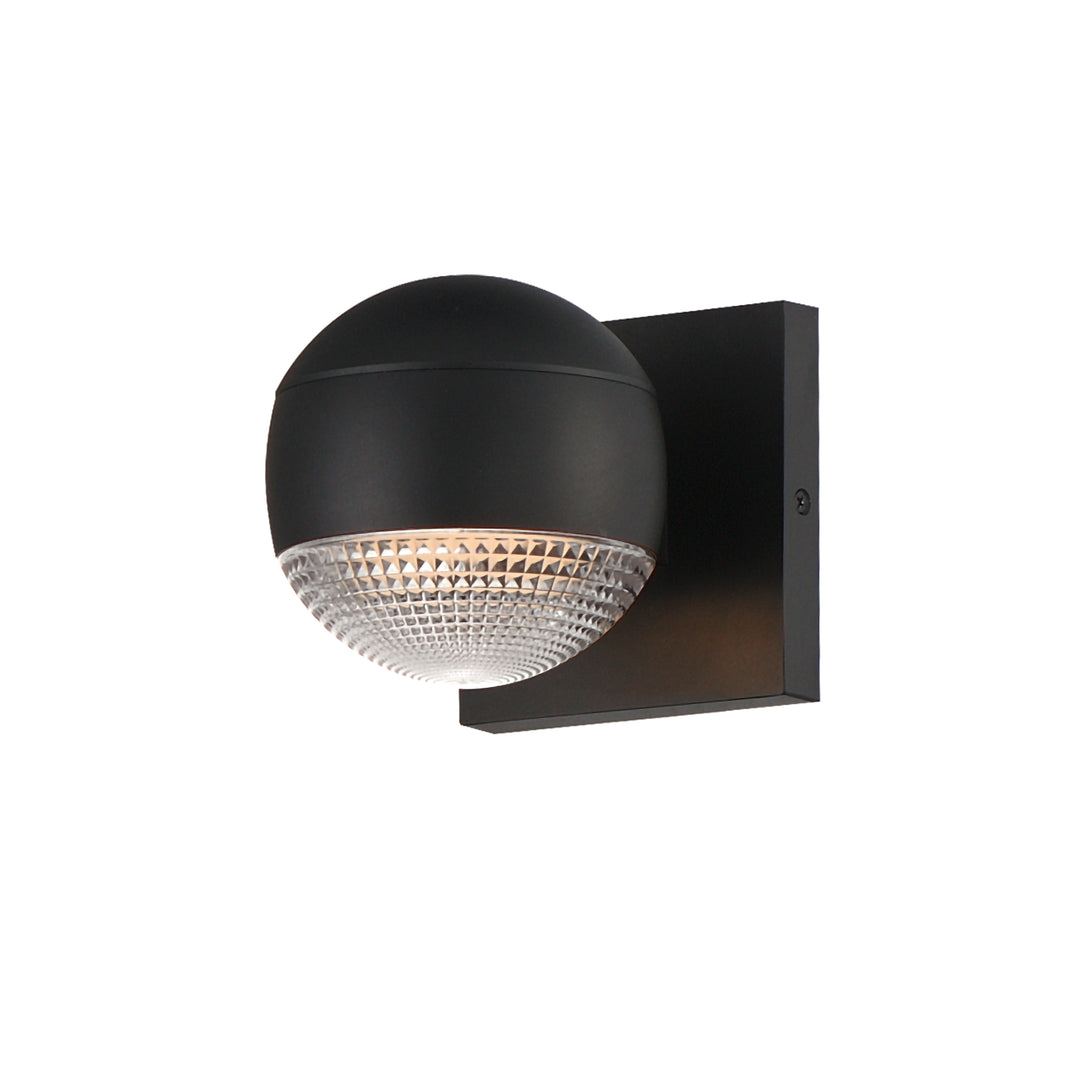 Modular 1-Light LED Outdoor Sconce by ET2 Lighting in Black, front view