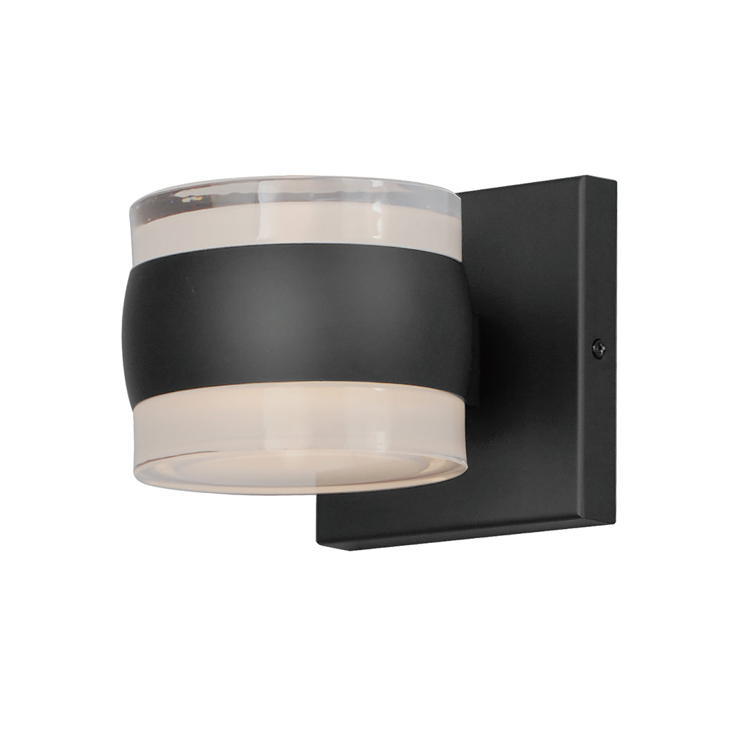 Modular Can 2-Light LED Sconce by ET2 Lighting in Black, front view