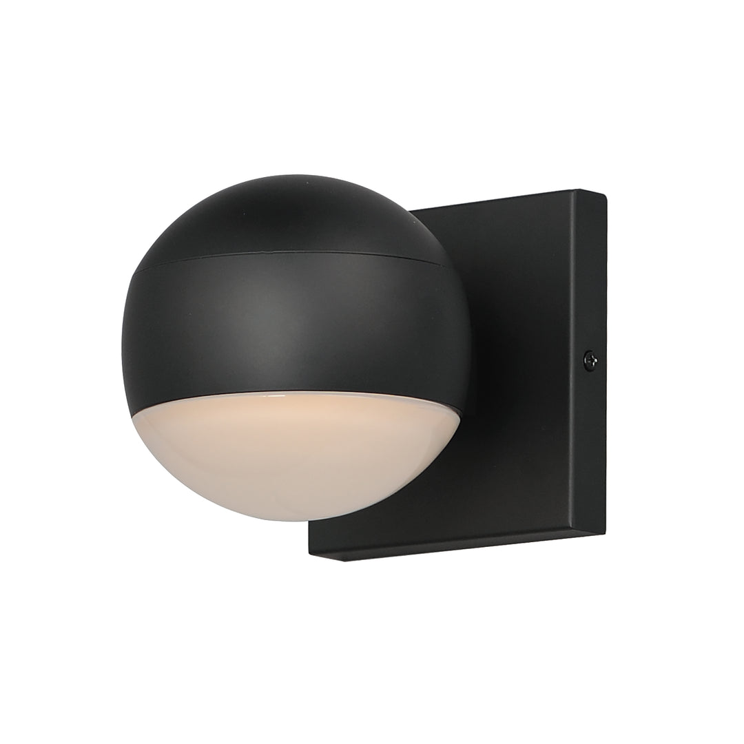 Modular Globe 1-Light LED Sconce by ET2 Lighting in Black, front view