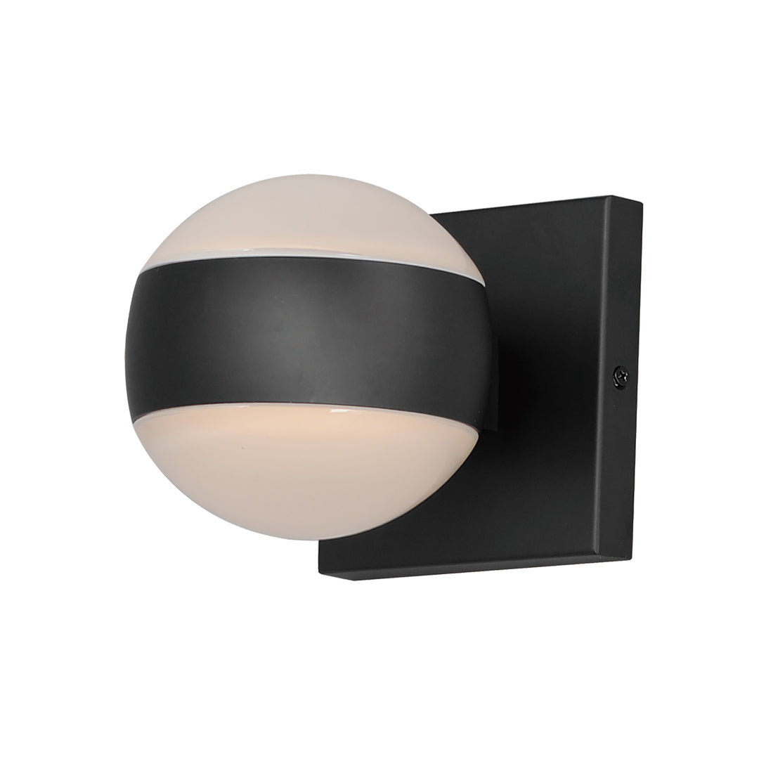 Modular Globe 2-Light LED Sconce by ET2 Lighting in Black, front view