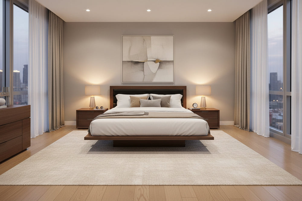 Moduluxe Platform Bed with Upholstered Headboard - 35" Series Copeland Furniture