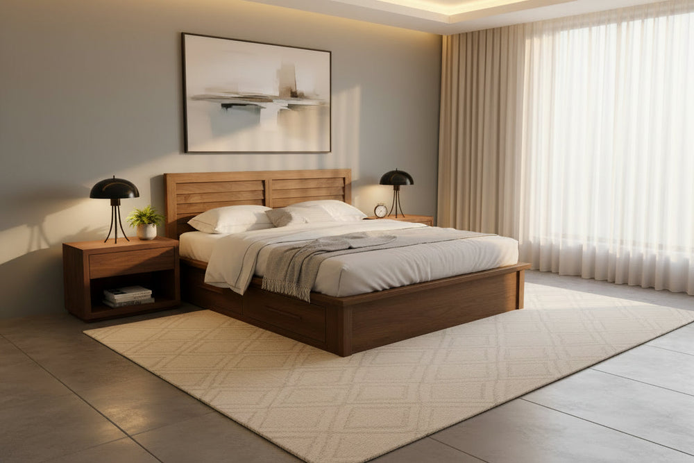 Moduluxe Storage Bed with Clapboard Headboard - 35" Series Copeland Furniture