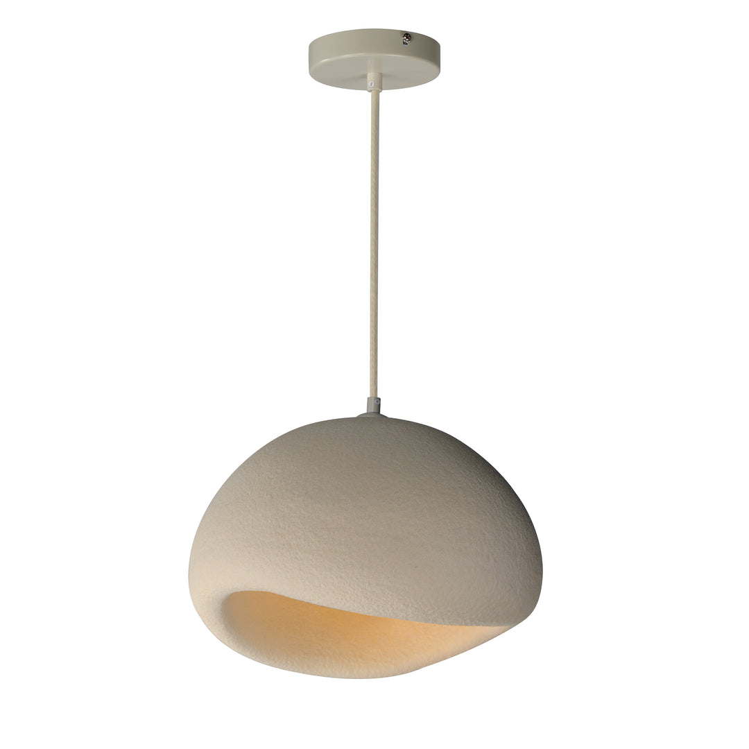 Moeraki 16" Pendant W/ LED Bulb by ET2 Lighting in Oyster, front view