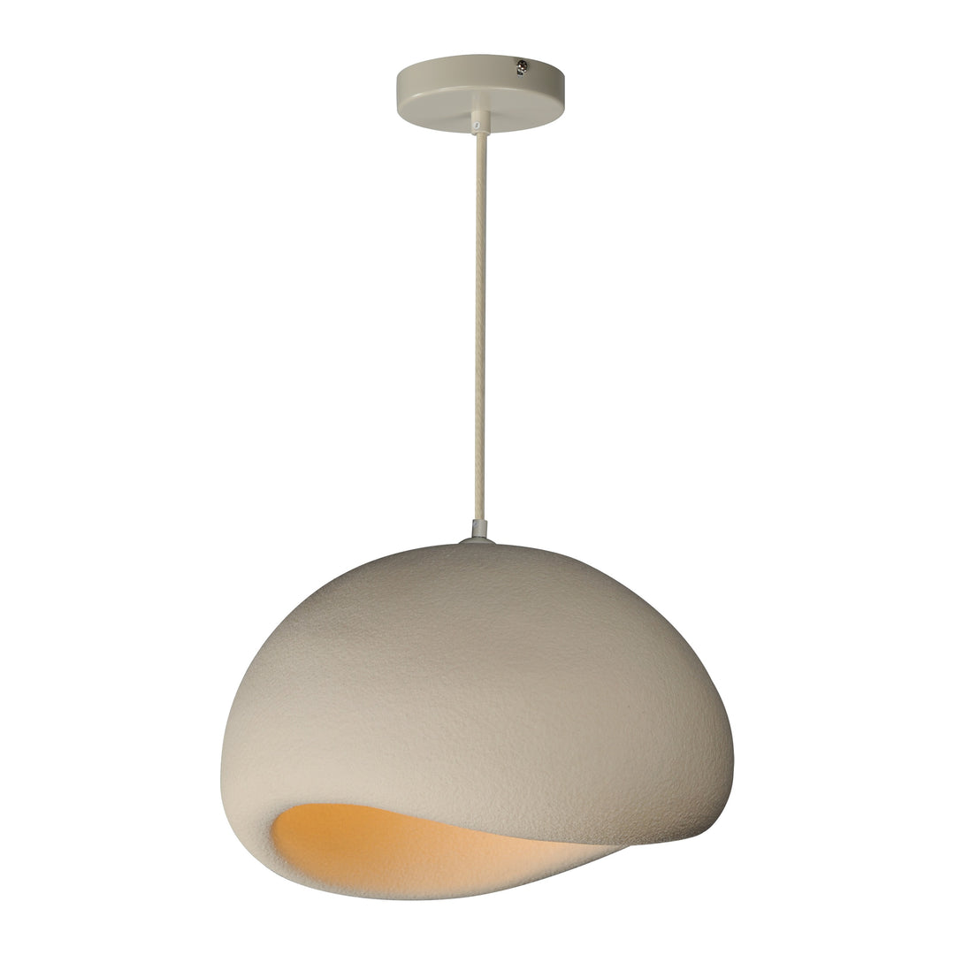 Moeraki 20" Pendant W/ LED Bulb by ET2 Lighting in Oyster, front view