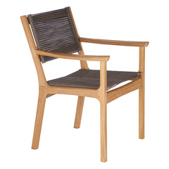 Monterey Armchair – Braided Cord by Barlow Tyrie – Brown Cord, white background