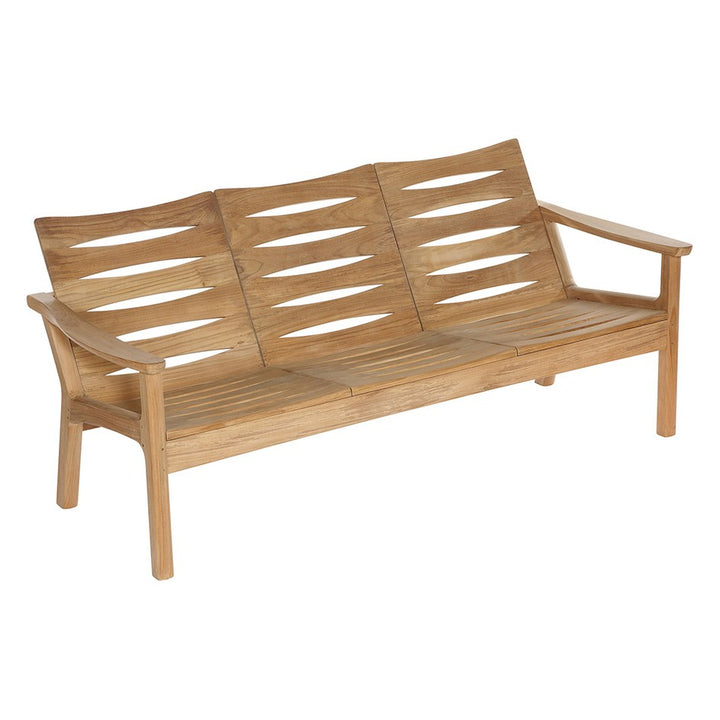 Monterey Deep Seating Three-Seater Settee – Teak by Barlow Tyrie, white background